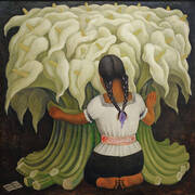 The Flower Vendor Girl with Lilies By Diego Rivera