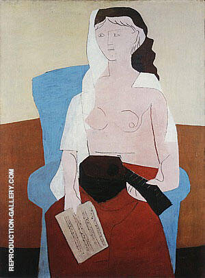 Woman with a Mandolin 1925 by Pablo Picasso | Oil Painting Reproduction