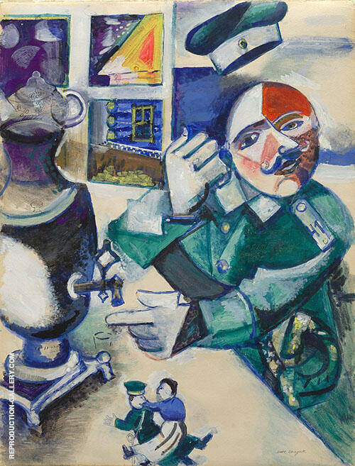 The Soldier Drinks by Marc Chagall | Oil Painting Reproduction