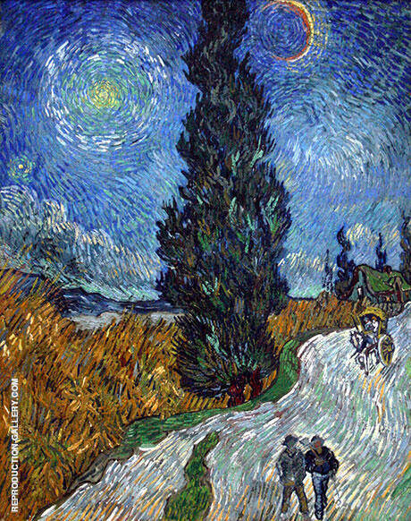 Road with Cypress and a Star 1890 | Oil Painting Reproduction