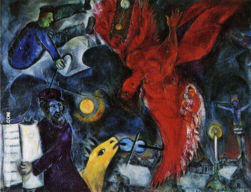 The Falling angel 1923 by Marc Chagall | Oil Painting Reproduction