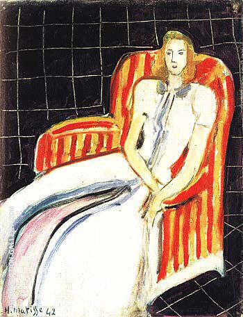 Simone in a Striped Armchair 1942 | Oil Painting Reproduction