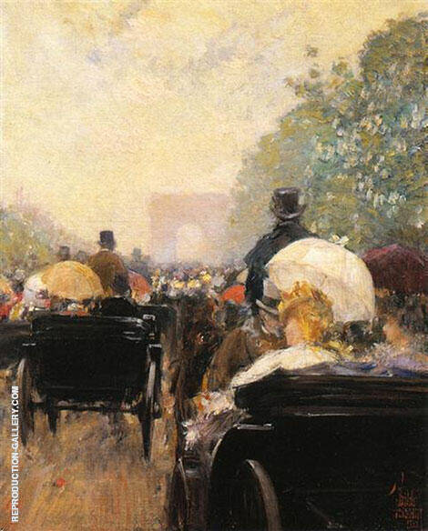 Carriage Parade 1888 by Childe Hassam | Oil Painting Reproduction