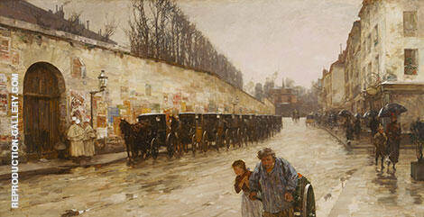 Une Averse rue Bonaparte 1887 by Childe Hassam | Oil Painting Reproduction