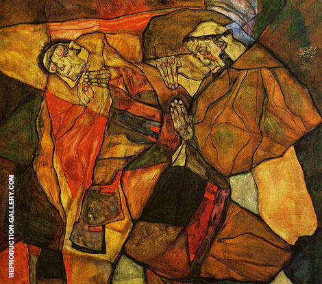 Agony 1912 by Egon Schiele | Oil Painting Reproduction