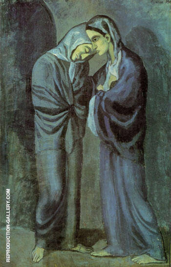 The Visit (Two Sisters) 1902 by Pablo Picasso | Oil Painting Reproduction