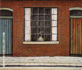 Flowers in a Window 1956 by L-S-Lowry | Oil Painting Reproduction