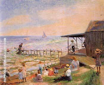Beach Side 1913 by William Glackens | Oil Painting Reproduction