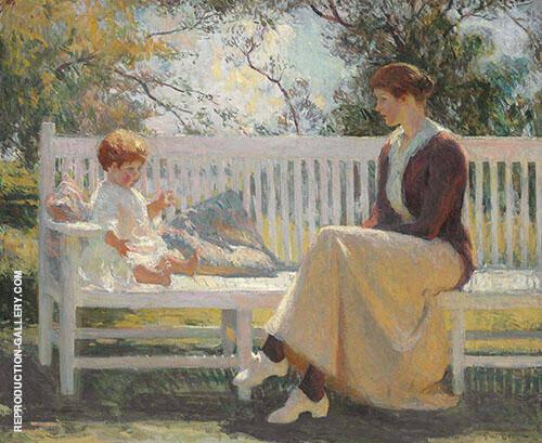 Eleanor and Benny 1916 by Frank Weston Benson | Oil Painting Reproduction