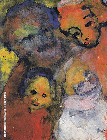 Family with Two Children by Emil Nolde | Oil Painting Reproduction