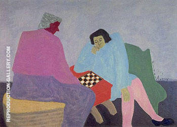 Checker Players 1943 by Milton Avery | Oil Painting Reproduction
