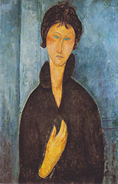 Woman with Blue Eyes 1918 B By Amedeo Modigliani