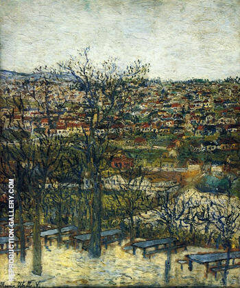 Benches at Montmagny 1906 by Maurice Utrillo | Oil Painting Reproduction