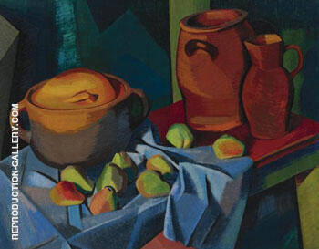 Pots et Fruits c1910 by Auguste Herbin | Oil Painting Reproduction
