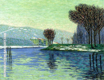Snow at Haut Isle 1906 by Auguste Herbin | Oil Painting Reproduction