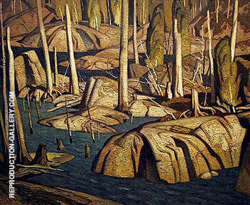 Back Water by A J Casson | Oil Painting Reproduction
