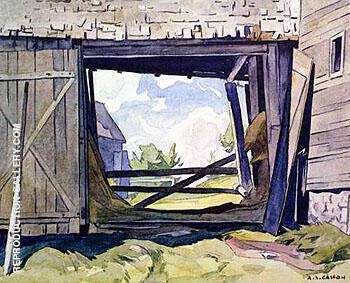 Barn at Baptiste by A J Casson | Oil Painting Reproduction