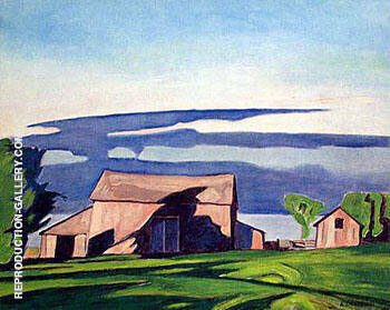 Barn on Bay View by A J Casson | Oil Painting Reproduction