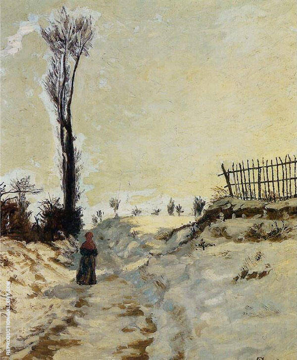 Hohlweg in the Snow 1869 by Armand Guillaumin | Oil Painting Reproduction