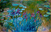 Irises and Water Lilies 1917 By Claude Monet
