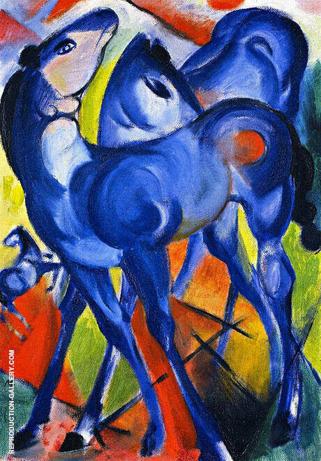 Blue Foals 1913 by Franz Marc | Oil Painting Reproduction