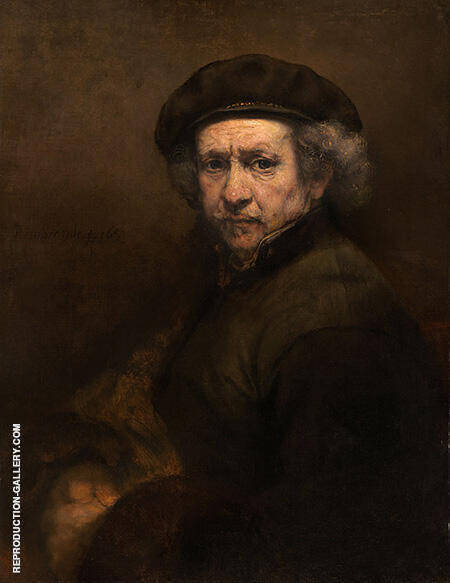Self Portrait with Beret and Turned Up Collar | Oil Painting Reproduction