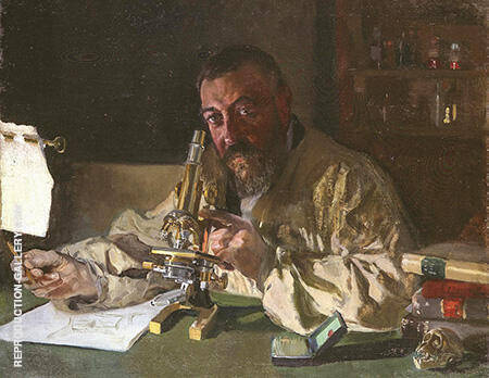 Portrait of Dr Simarro at the Microscope 1897 | Oil Painting Reproduction