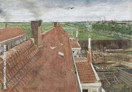 View from His Atelier in the Hague | Oil Painting Reproduction