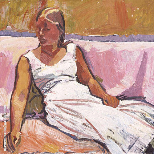 Girl Sitting 1915 by Cuno Amiet | Oil Painting Reproduction
