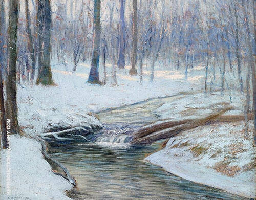 A Brook in Winter by Edward Willis Redfield | Oil Painting Reproduction