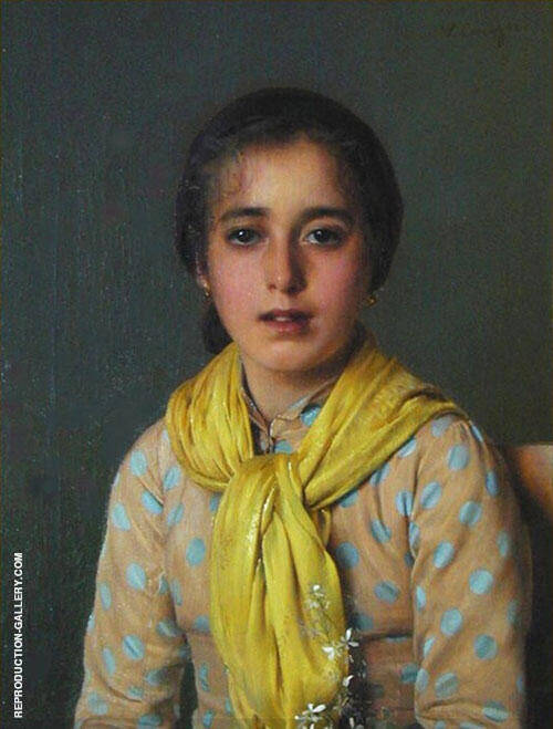 Girl with Yellow Shawl | Oil Painting Reproduction