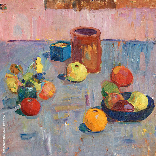 Still Life With Fruits And Pot by Karl Isakson | Oil Painting Reproduction