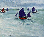 Fishing Boats off Pourville 1882 By Claude Monet