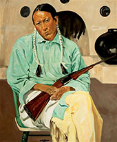 Frank Archuleta Taos Indian with Rifle By Walter Ufer
