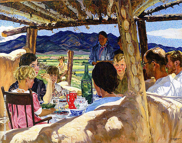 Luncheon at Lone Locust 1923 by Walter Ufer | Oil Painting Reproduction