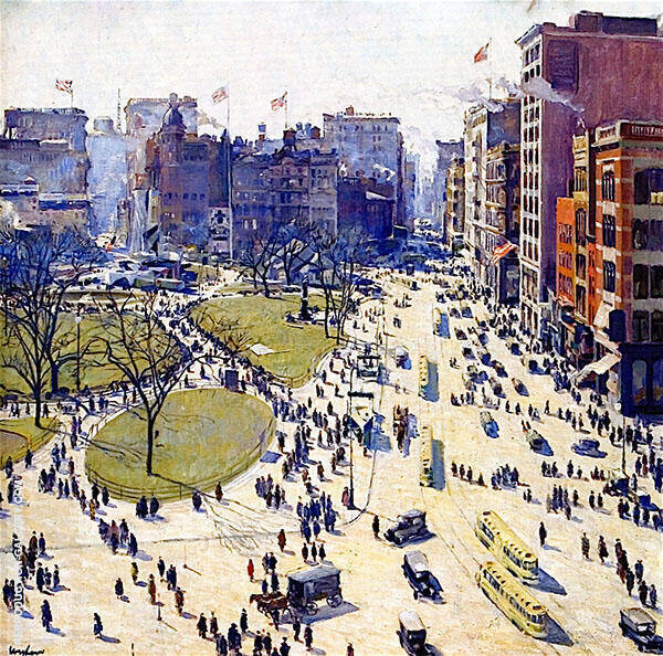 The Battery Union Square 1919 by Walter Ufer | Oil Painting Reproduction