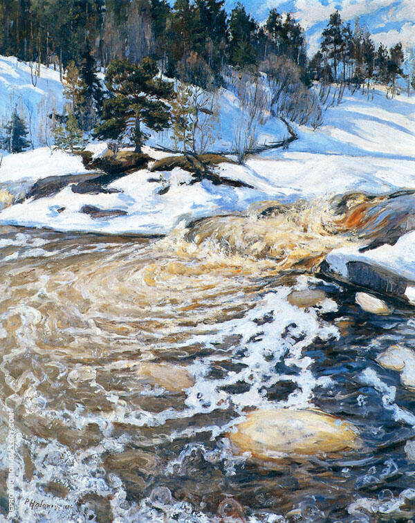 Spring Flood 1895 by Pekka Halonen | Oil Painting Reproduction