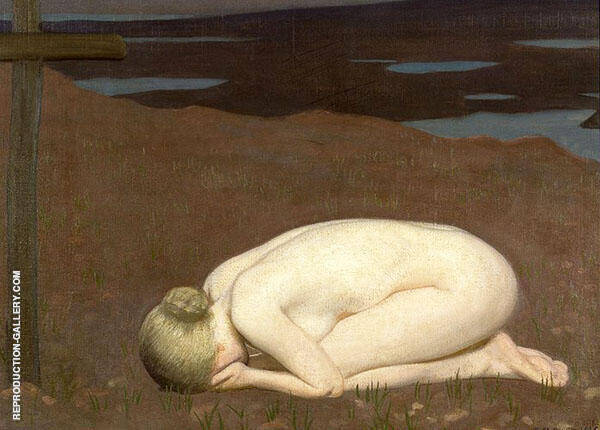 Youth Mourning by Sir George Clausen | Oil Painting Reproduction