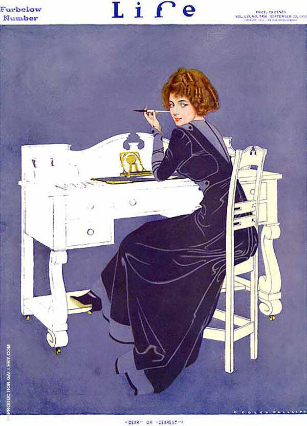 Dear or Dearest 1910 by Coles Phillips | Oil Painting Reproduction
