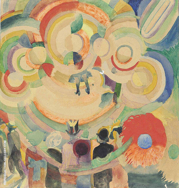 Pigs Carousel by Robert Delaunay | Oil Painting Reproduction