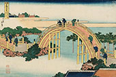 The Drum Bridge at Kameido Tenjin Shrine c.1834 By Katsushika Hokusai