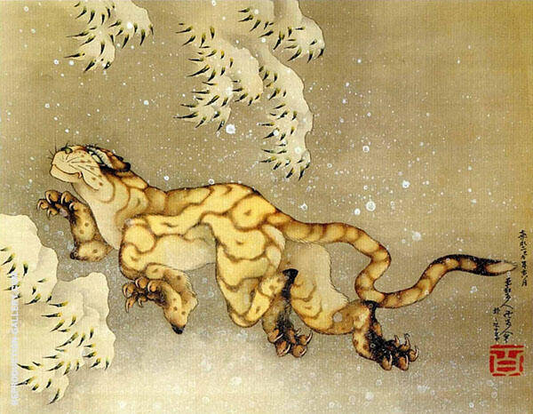 Tiger in The Snow by Katsushika Hokusai | Oil Painting Reproduction
