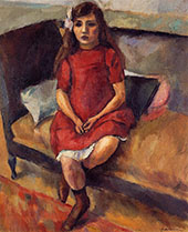 Young Girl in Red 1911 By Jules Pascin