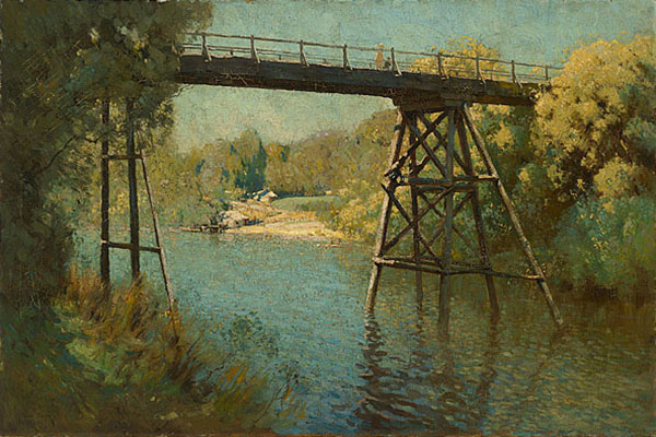 Bridge and Wattle at Warrandyte 1914 | Oil Painting Reproduction