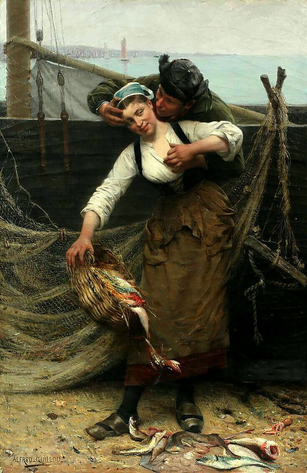 Fisher Girl by Alfred Guillou | Oil Painting Reproduction