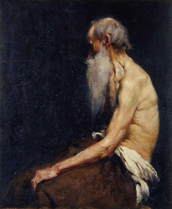 Bearded Old Man by Anton Azbe | Oil Painting Reproduction