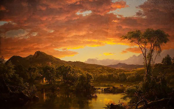 A Country Home 1854 by Frederic Edwin Church | Oil Painting Reproduction