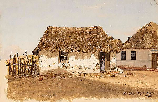 Colombia Barranquilla Two Houses 1853 | Oil Painting Reproduction