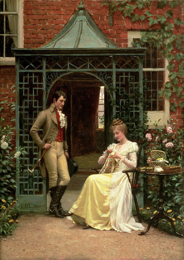 On the Threshold 1900 by Edmund Leighton | Oil Painting Reproduction