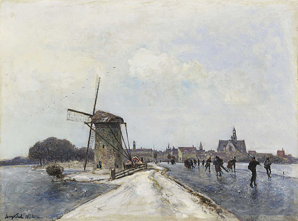 Patineurs a Maassluis | Oil Painting Reproduction